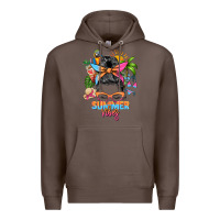 Coffee summer vibes messy bun Premium Hoodie - Zillion Design Studio
