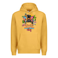 Mustard summer vibes messy bun Premium Hoodie - Zillion Design Studio