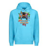 Ocean Blue summer vibes messy bun Premium Hoodie - Zillion Design Studio