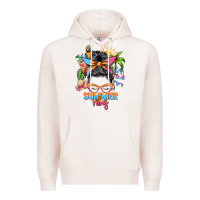 Pale Pink summer vibes messy bun Premium Hoodie - Zillion Design Studio
