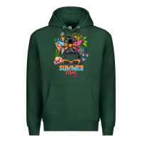 Sports Green summer vibes messy bun Premium Hoodie - Zillion Design Studio