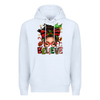 White christmas believe afro messy bun Premium Hoodie - texasbilliewilder