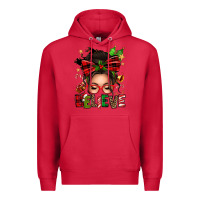 Cardinal christmas believe afro messy bun Premium Hoodie - texasbilliewilder