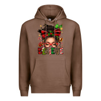 Chestnut christmas believe afro messy bun Premium Hoodie - texasbilliewilder