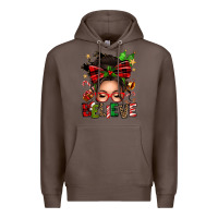 Coffee christmas believe afro messy bun Premium Hoodie - texasbilliewilder