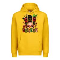 Lemon christmas believe afro messy bun Premium Hoodie - texasbilliewilder