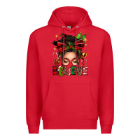Red christmas believe afro messy bun Premium Hoodie - texasbilliewilder