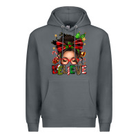 Rock christmas believe afro messy bun Premium Hoodie - texasbilliewilder