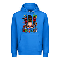 True Royal christmas believe afro messy bun Premium Hoodie - texasbilliewilder