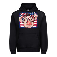 Black american flag pig Urban Hoodie - RanaPortraitStore