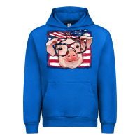 Cobalt american flag pig Urban Hoodie - RanaPortraitStore