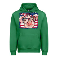 Emerald american flag pig Urban Hoodie - RanaPortraitStore