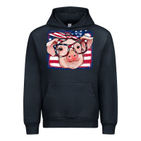 Navy american flag pig Urban Hoodie - RanaPortraitStore