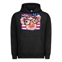 Pigment Black american flag pig Urban Hoodie - RanaPortraitStore