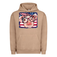 Pigment Burro american flag pig Urban Hoodie - RanaPortraitStore