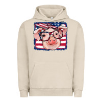 Pigment French Oak american flag pig Urban Hoodie - RanaPortraitStore