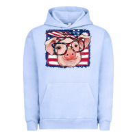 Pigment Grape Ice american flag pig Urban Hoodie - RanaPortraitStore