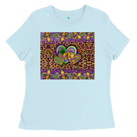Mardi Gras Fleur De Lis Hearts Leopard Glitter Ladies Tee | Teevron