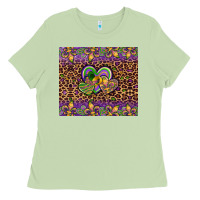 Matcha mardi gras fleur de lis hearts leopard glitter Ladies Tee - Artiststas