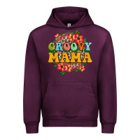 Mauve Wine groovy mama Urban Hoodie - Zillion Design Studio