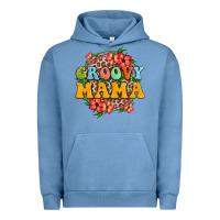 Pigment Pebble Blue groovy mama Urban Hoodie - Zillion Design Studio
