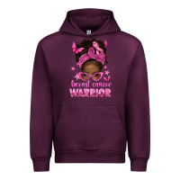 Mauve Wine afro messy bun breast cancer warrior Urban Hoodie - texasbilliewilder