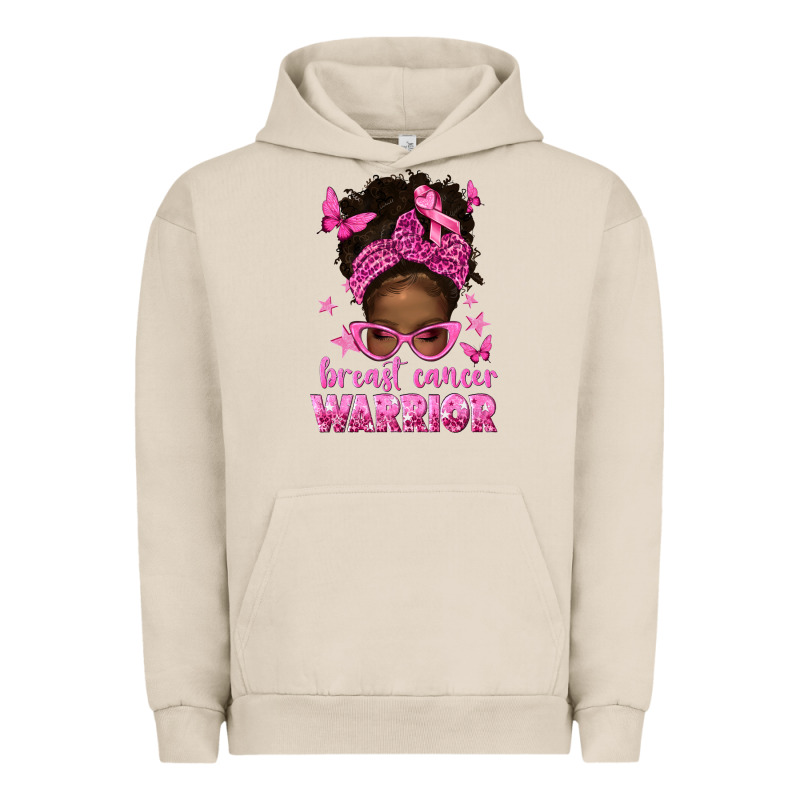 Afro Messy Bun Breast Cancer Warrior Urban Hoodie by texasbilliewilder | Teevron