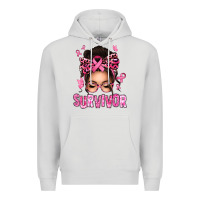 Dove Grey breast cancer survivor afro messy bun Premium Hoodie - texasbilliewilder