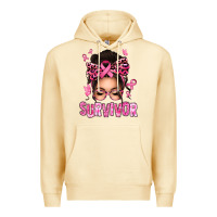 Pina Colada breast cancer survivor afro messy bun Premium Hoodie - texasbilliewilder
