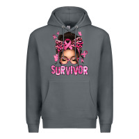 Rock breast cancer survivor afro messy bun Premium Hoodie - texasbilliewilder