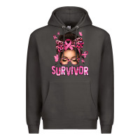 Smoke breast cancer survivor afro messy bun Premium Hoodie - texasbilliewilder