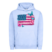 Pigment Grape Ice American flag breast cancer with ribbon Urban Hoodie - texasbilliewilder