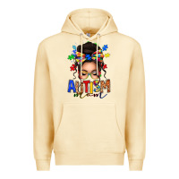 Pina Colada autism mom afro messy bun Premium Hoodie - texasbilliewilder