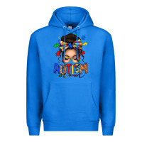 True Royal autism mom afro messy bun Premium Hoodie - texasbilliewilder