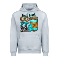 Heather Grey but first coffee Urban Hoodie - Zillion Design Studio
