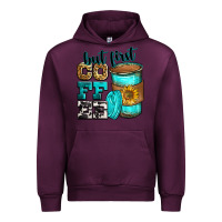 Mauve Wine but first coffee Urban Hoodie - Zillion Design Studio