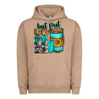 Pigment Burro but first coffee Urban Hoodie - Zillion Design Studio
