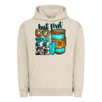 Pigment French Oak but first coffee Urban Hoodie - Zillion Design Studio