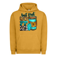 Pigment Peanut Butter but first coffee Urban Hoodie - Zillion Design Studio