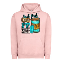 Pigment Salmon but first coffee Urban Hoodie - Zillion Design Studio
