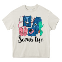 Cream Scrub Life Nurse Heavy Core Tee - LillyAllenDesigns