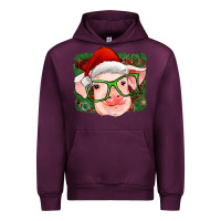 Mauve Wine christmas pig Urban Hoodie - RanaPortraitStore