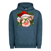 Pigment Midnight Navy christmas pig Urban Hoodie - RanaPortraitStore