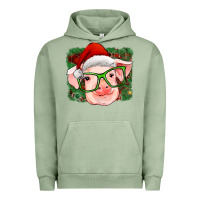 Pigment Oil Green christmas pig Urban Hoodie - RanaPortraitStore