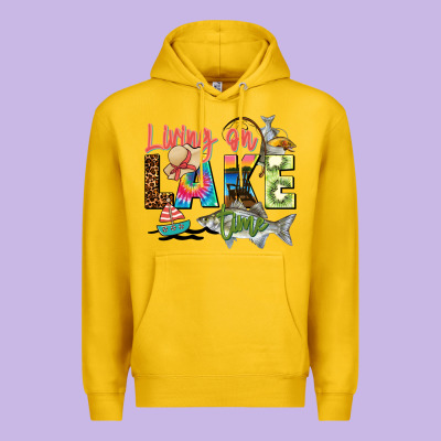 Living On Lake Time Premium Hoodie Designed By Zillion Design Studio