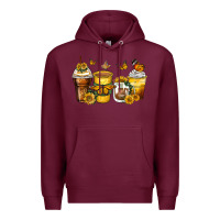 Burgundy butterfly coffee cups Premium Hoodie - Zillion Design Studio