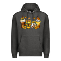 Charcoal Heather butterfly coffee cups Premium Hoodie - Zillion Design Studio
