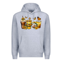 Heather Grey butterfly coffee cups Premium Hoodie - Zillion Design Studio
