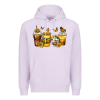 Lilac butterfly coffee cups Premium Hoodie - Zillion Design Studio