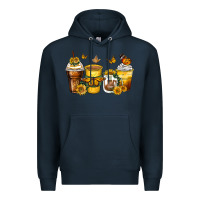 Navy butterfly coffee cups Premium Hoodie - Zillion Design Studio